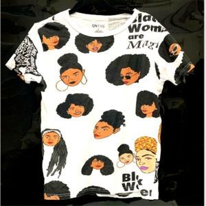 Teen Girls T- Shirt On Fire  Size Large Theme Black Girls Hairstyles Tee Shirt